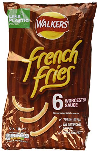 Walkers French Fries Worcester Sauce Multipack Snacks Crisps 6x18g