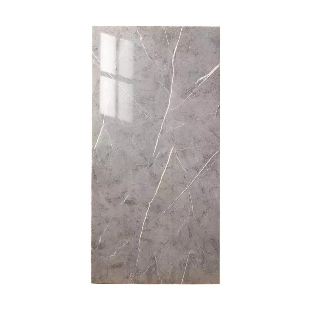 HATLER HOMES 10Pcs Bathroom Wall Panels PVC Cladding Shower Wet Wall Tile Marble Effect Decor Tiles Sticker (Grey Marble)