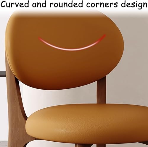 Miniatura 7 de YVYKFZD Juego de sillas de comedor, sillas de cocina de madera maciza, silla de comedor de granja con respaldo curvo, silla tapizada de cuero para