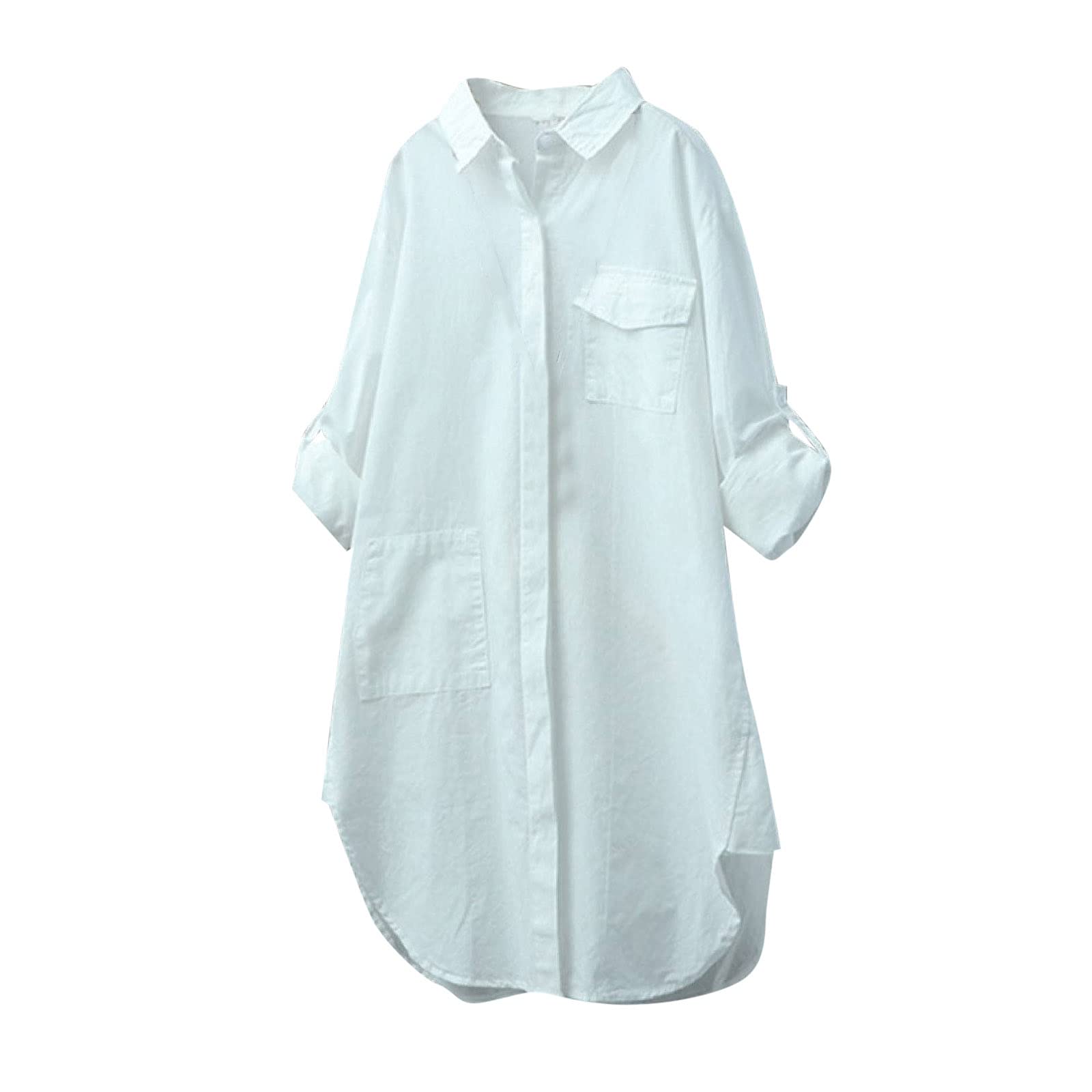 NUSGEAR 2022 Blusa Camisa Mujer otoño Elegante Color sólido Manga Larga Moda Blusas Camisa Largo Cuello en v Basic Camiseta Casual Tops Fiesta T-Shirt Original tee Talla Grande