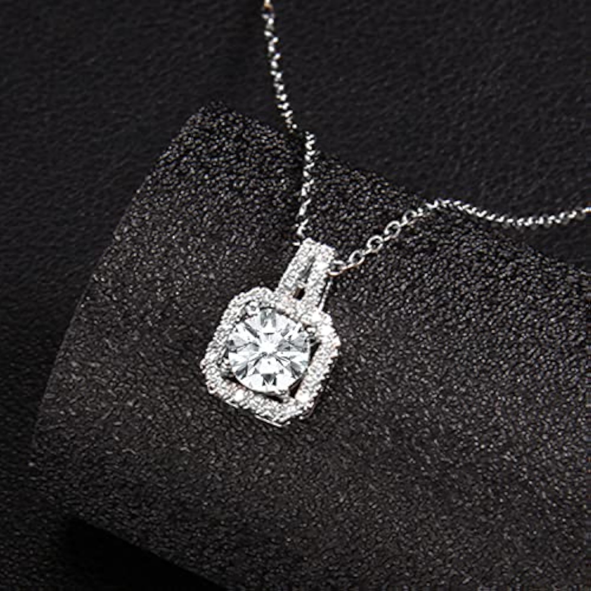 Women's Silver Plated American Diamond Studded Pendant Necklace