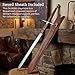 Whetstone Medieval Sword - William Wallace Double-Edged Blade Sword From Braveheart Replica with Stainless-Steel, Metal Hilt, and Leather Sheath