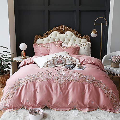 Housse de couette coton égyptien TXQHD double avec broderie élégante style européen