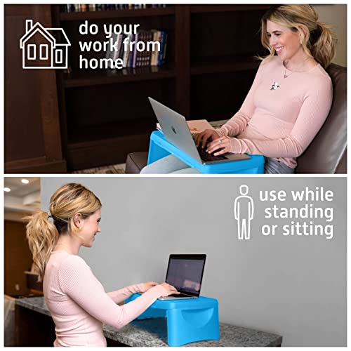 Folding Lap Desk, Laptop Desk, Breakfast Table, Bed Table, Serving Tray - The Lapdesk Contains Extra Storage Space And Dividers & Folds Very Easy, Great For Kids, Adults, Boys, Girls, (Blue) #TOP5