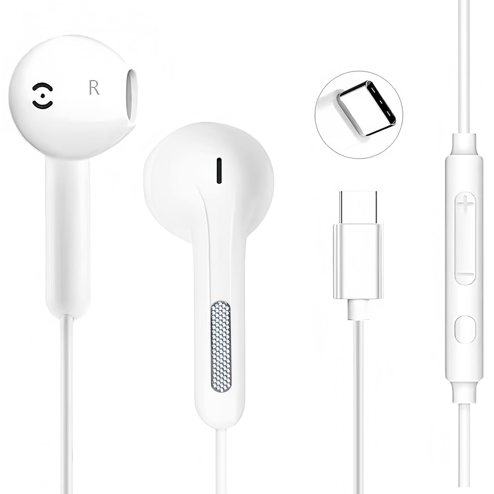 USB-C-Kopfhörer für iPhone 16/15 Pro Max/Plus, Typ C Kopfhörer, kabelgebunden für iPad Pro, Samsung Galaxy