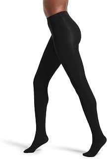 No Nonsense Women's Super Opaque 90 Denier Control Top Tights - Comfortable High Waist Pantyhose with SmartTemp