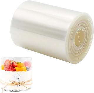 10m/3.94inch Acetate Cake Collar, Clear Cakes Collars Roll Transparent Cake Strips, Professional Plastic Sheet for Baking Crafts/Cakes Decorators(6cm/2.36inch)