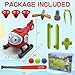4 in 1 Water Sprinklers T Ball Set for Kids and Toddlers, Baseball Sprinkler for Backyard Helicopter Toy Outdoor Game, Attaches to Garden Hose Summer Yard Pool Water Toy