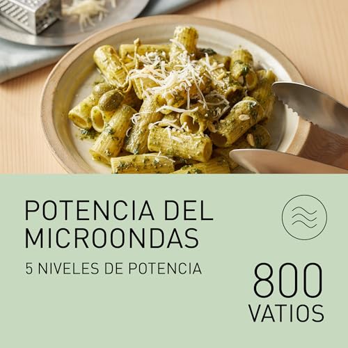 Panasonic NN-ST21QWEPG Solo Horno Microondas 20L con Bandeja de Vidrio, 800 W, Descongelación Automática, 11 Programas Automáticos, Pantalla LED, 5 Ajustes de Potencia, Temporizador Digital, Blanco - imagen 4