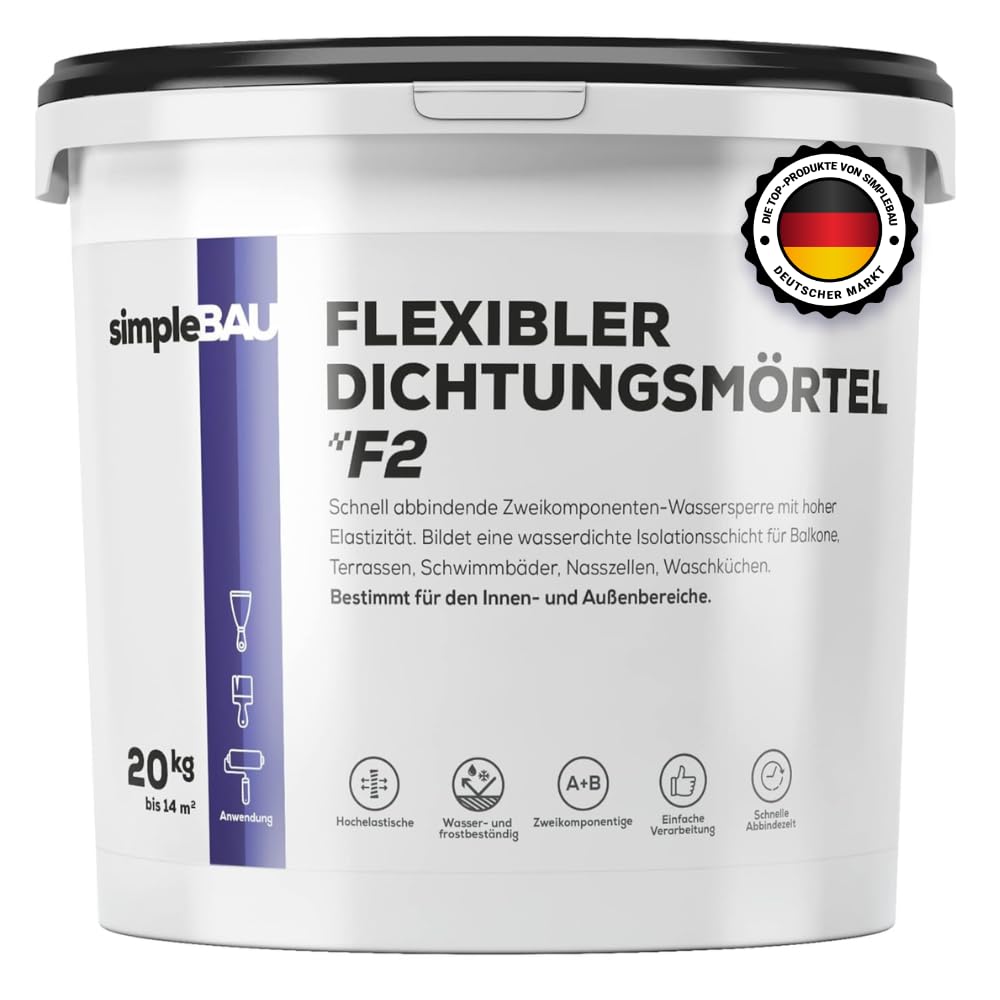 Abdichtungsmörtel 20kg F2 Flexibel Balkone Terrassen Frostsicher