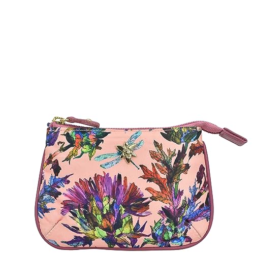 Image of Anuschka Zip Travel Pouch - Wanderlust Collection - Nylon Fabric with Genuine Leather Trim and Artwork Print