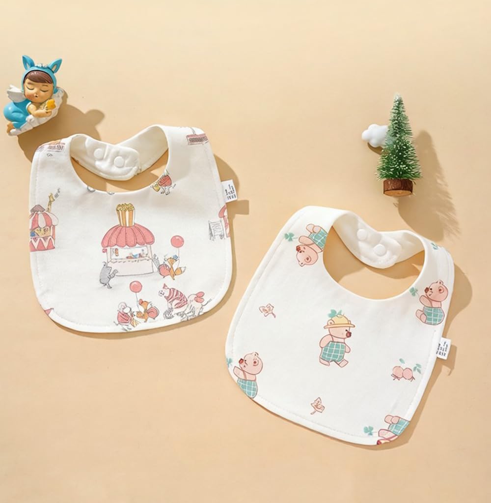 SLOSH Bavaglini Bavaglino Impermeabili Impermeabile Neonato Cotone Neonati Neonata Baby Pappa Morbidi Panno Per Ruttino Assorbenti Burp Lavabile - 5