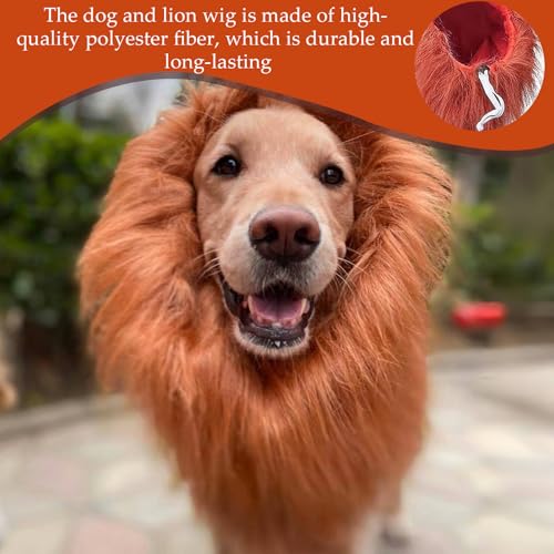 Rotbraunes Löwen-Hundekostüm, mit Schwanz, geeignet für mittelgroße und große Hunde, Hunde-Outfits werden für Halloween, Partys usw. verwendet und verwandeln Sie in einen majestätischen 'König der
