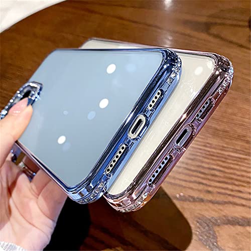 Coque strass brillants pour iPhone 14 violet paillettes couverture silicone de luxe
