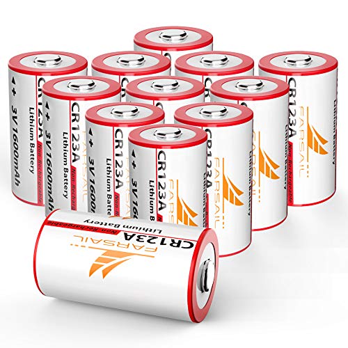 CR123A Batteries, FARSAIL 12 Pack 1600mAh 3V Lithium CR123A Battery, Non-Rechargeable 3 Volt