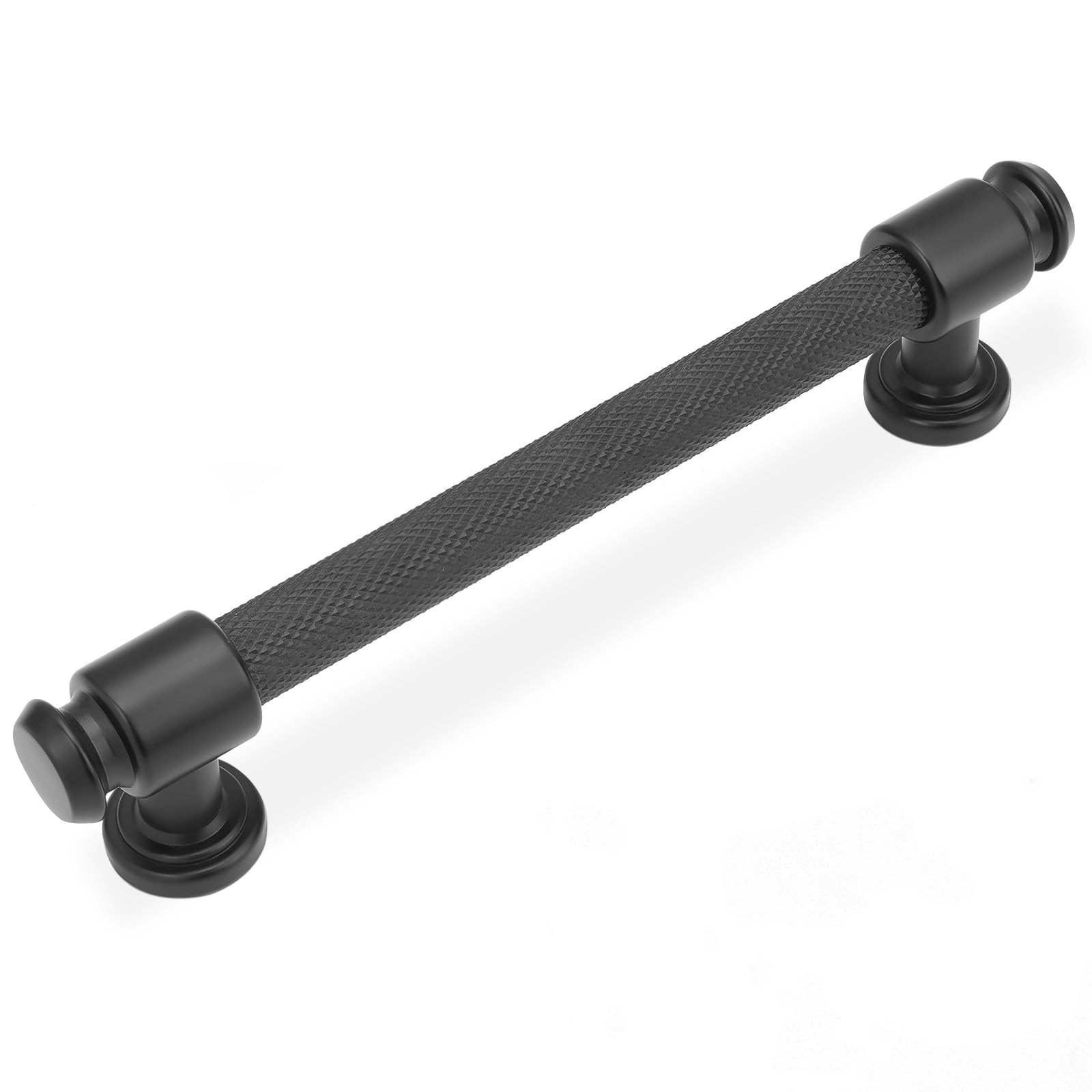 BUKOBYHE 10 Pack 5 Inch Matte Black Kitchen Cabinet Handles Knurled Cabinet Pulls Black Drawer Pulls Kitchen Hardware