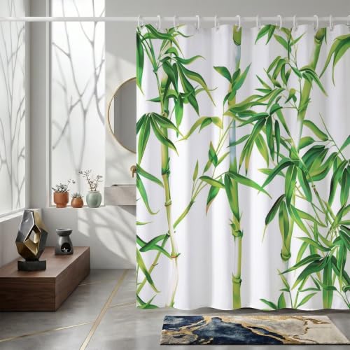 Rideau de douche bambou style chinois pour salle de bain zen - 3