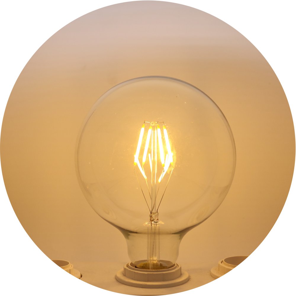 Żarówka Edison Screw E27, energooszczędna, przyjazna dla środowiska, (4 W, 6 W, 8 W), AC 220-240 V, sferyczna żarówka, 2200 K, ciepła biel, przezroczyste szkło o wysokiej przepuszczalności