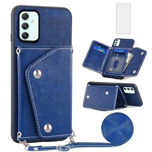 Coque Samsung Galaxy A34 5G portefeuille à bandoulière pour voyager les mains libres