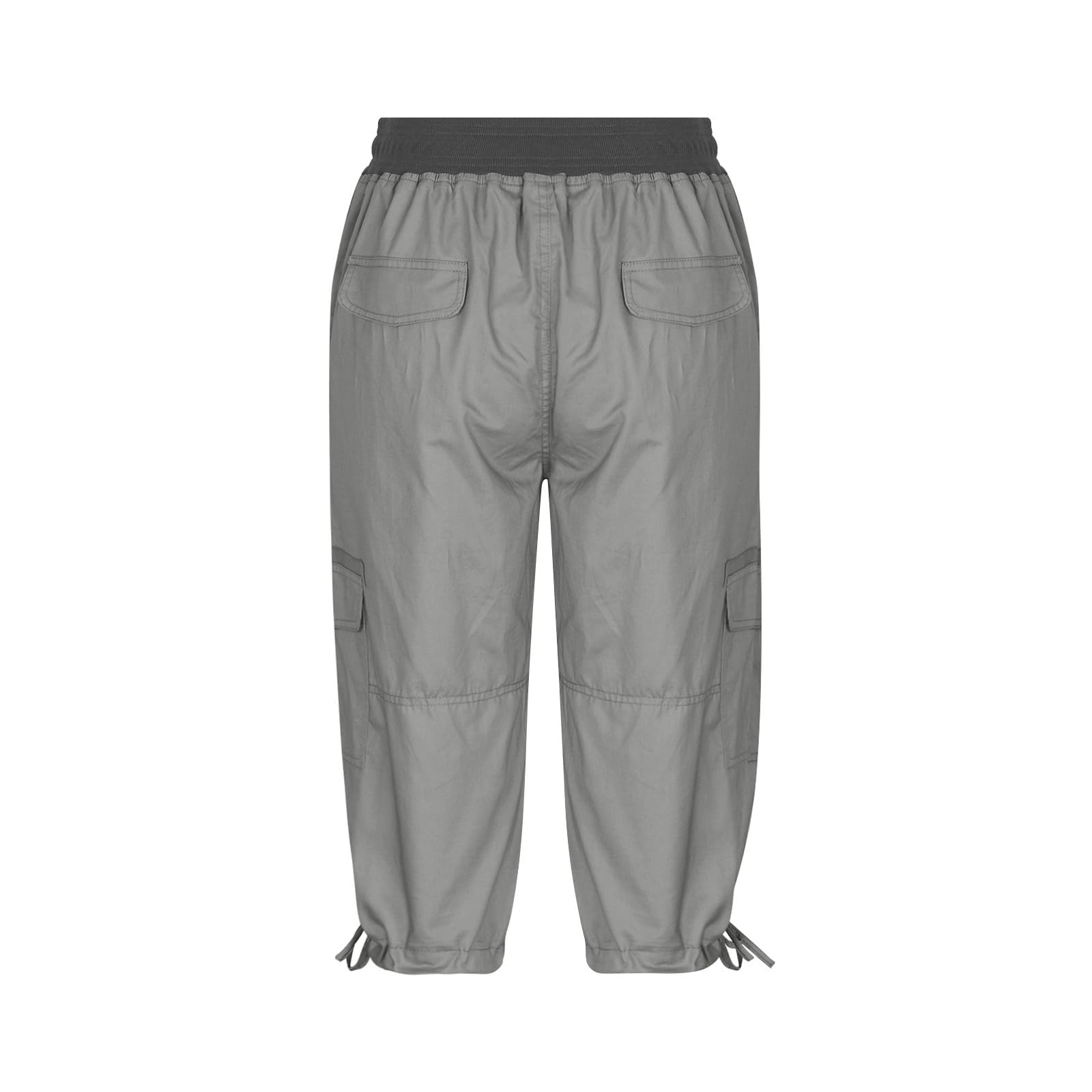 IQYU Pantalones cortos deportivos para mujer, pantalones capri de cintura alta, pantalones cargo holgados, pantalones cortos de algodón y lino, pantalones de senderismo, pantalones chinos anchos y