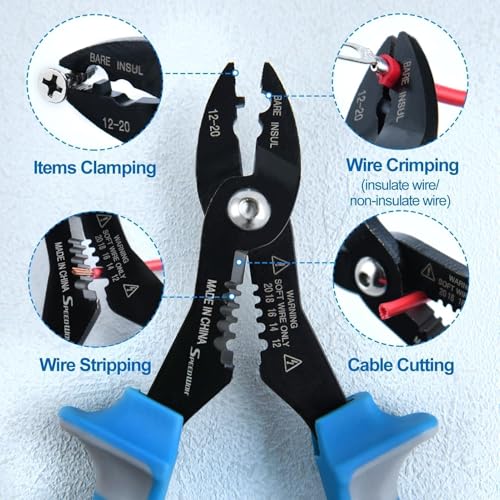SPEEDWOX 4-in-1 Multi Purpose Electricians Pliers Wire Stripper, Wire Cutter - Image 2