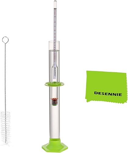 Kit de prueba de medidor de alcohol de hidrómetro 0-200, hidrómetro Tralle y probador a prueba de alcohol para luz de luna, licores y licores