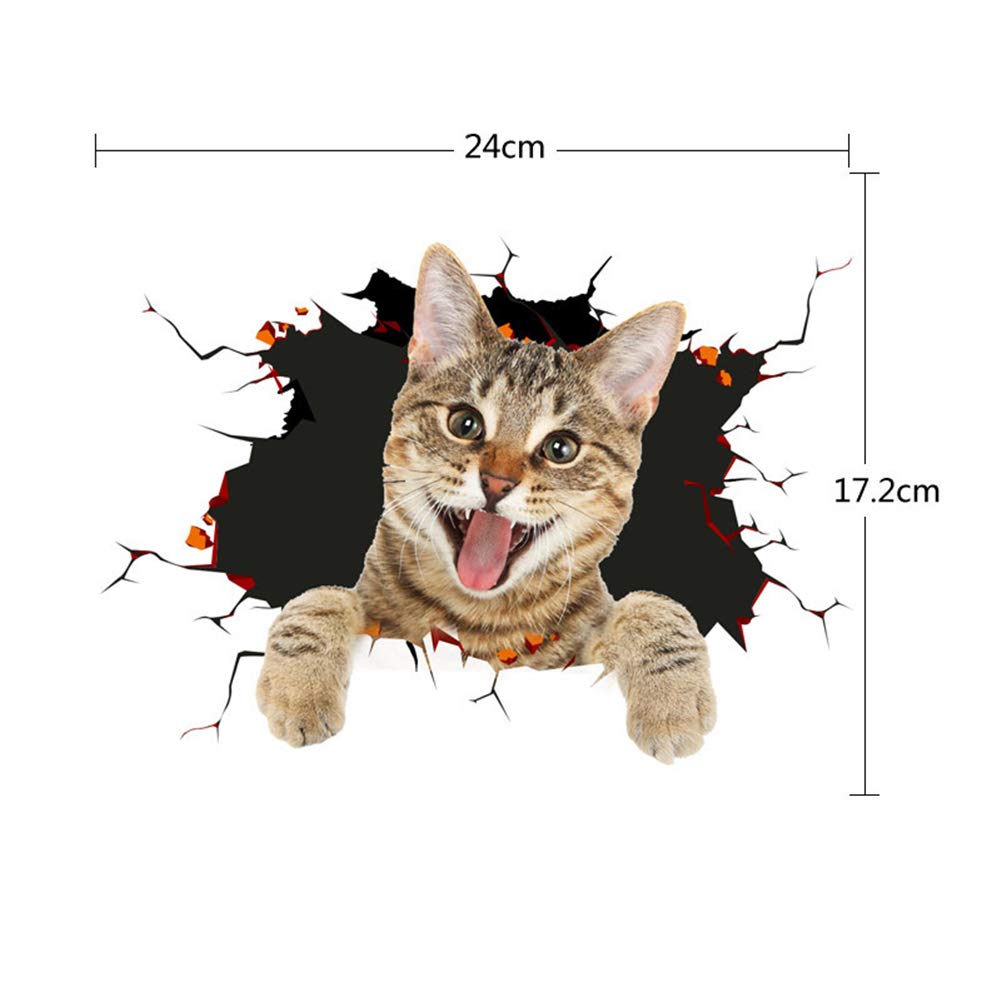 Adesivi Murali Gatto 3D - Confezione Da 2 - Adesivi Decorativi Divertenti Adesivi Gatto Siamese Per Pareti Frigorifero Bagno Camera 7 X 12 Cm 88266232
