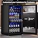 Tehanld Beverage Fridge, 130 Can Mini Fridge With Glass Door, Beverage Cooler Refrigerator, Wine Drink Beer Cooler, Adjustable Shelves & Digital Temperature Display