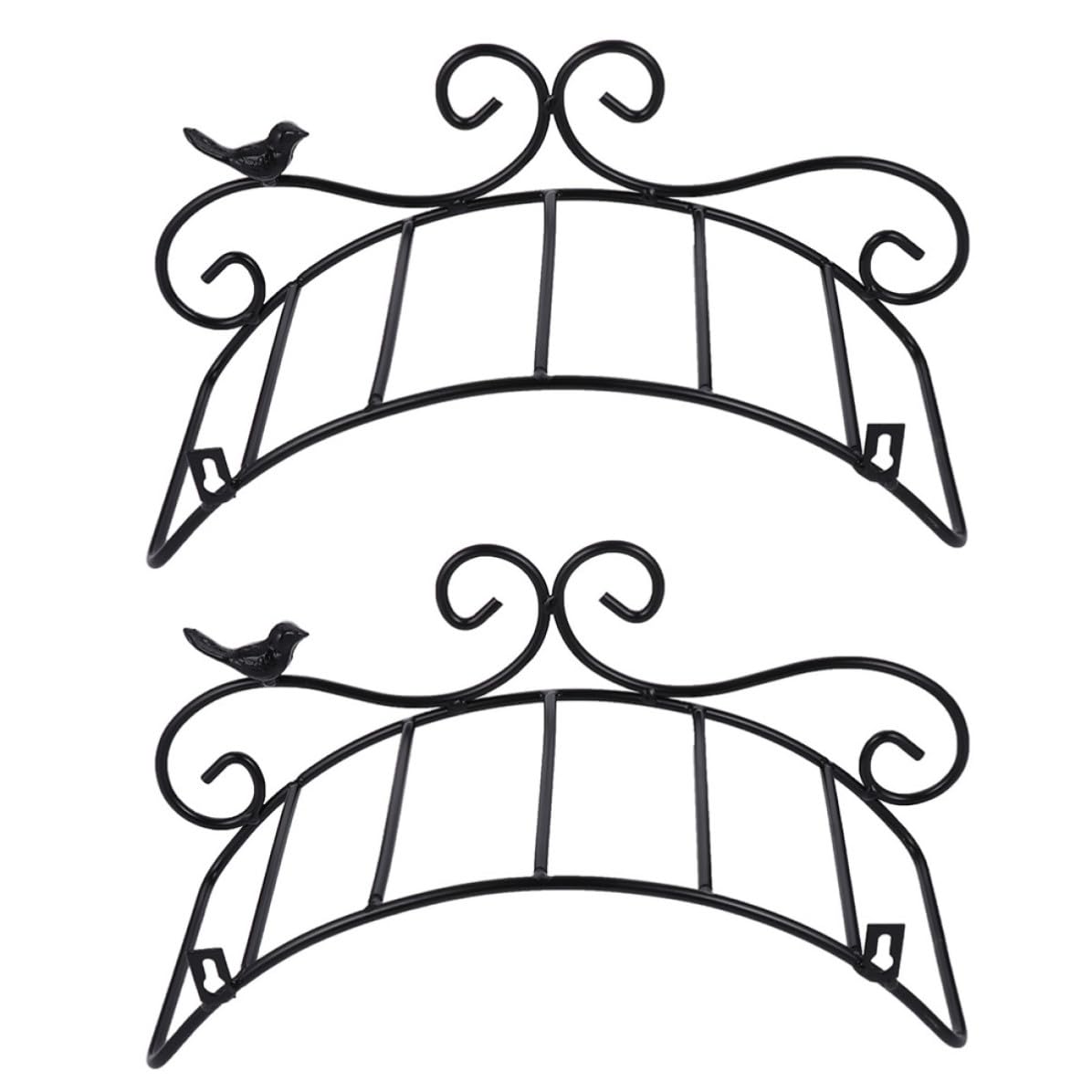 SHINEOFI 2 Pièces Support de Rangement pour Tuyau D'arrosage, Support pour Tuyau D'arrosage Mural en Fer Noir, Style Antique Élégant, pour Jardin et Intérieur, Gain de Place, Résistant