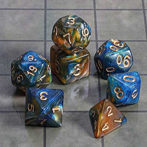 Image of CiaraQ 7pcs Polyhedral Dice Set for Dungeon and Dragons MTG Table Games