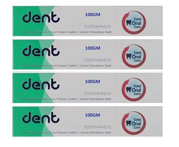 Dent Neem Toothpaste – Herbal Oral Care with Neem & Calcium, Cavity Protection & Fresh Breath (Pack of 4, 100g Each)-image-1