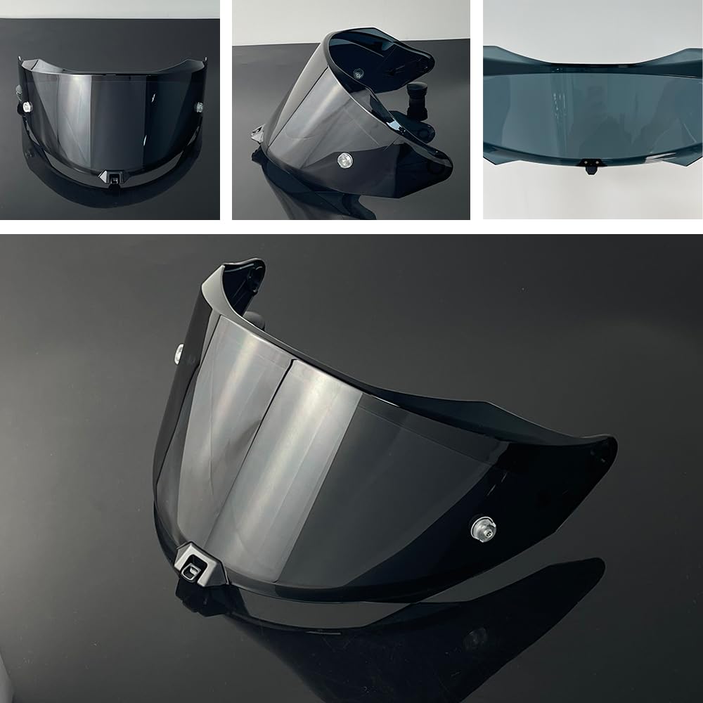 YMTSGEQ Helmet Visor Replacement for R2R.Motorcycle Helmet Shield Windshield Sunshield PC Lens UV Protection Compatible with KYT R2R (Deep Black)