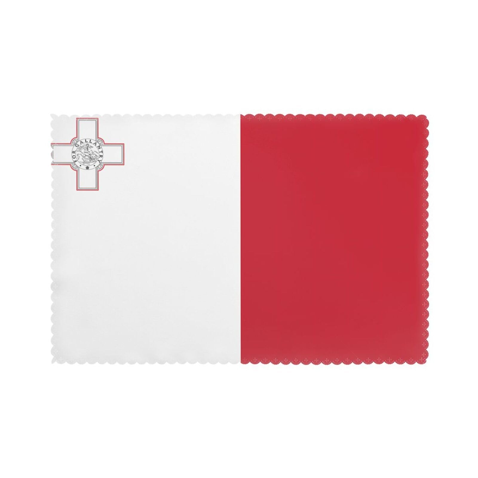 WZYWHJ Flag of Malta Prints Placemats for Dining Table Set of 6 table mat 12x18 In for Party Kitchen Dining Decoration Washable Easy to Clean