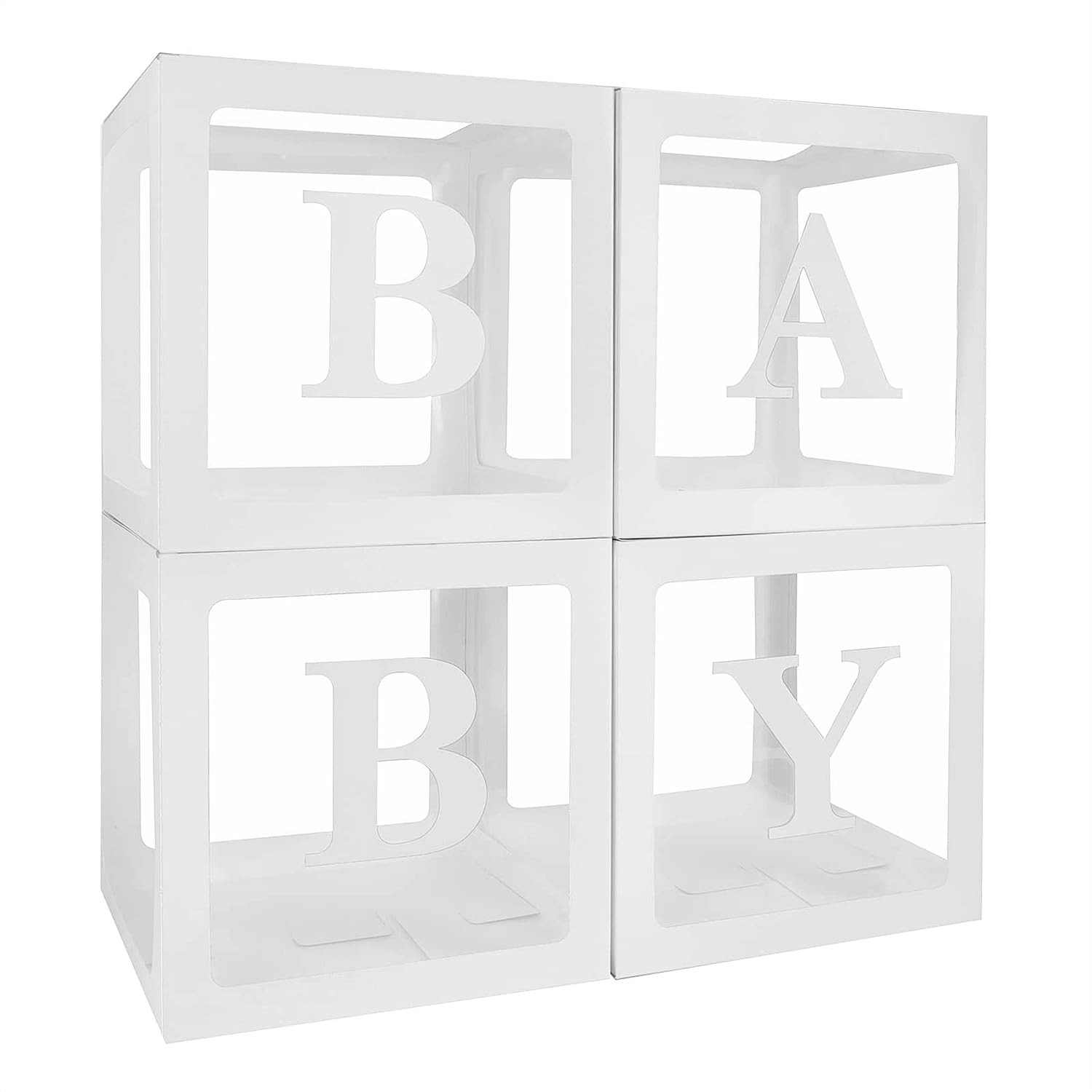 4 Pieces Clear Balloon Boxes for Baby Shower, Themed Party Supplies and Birthday Decorations