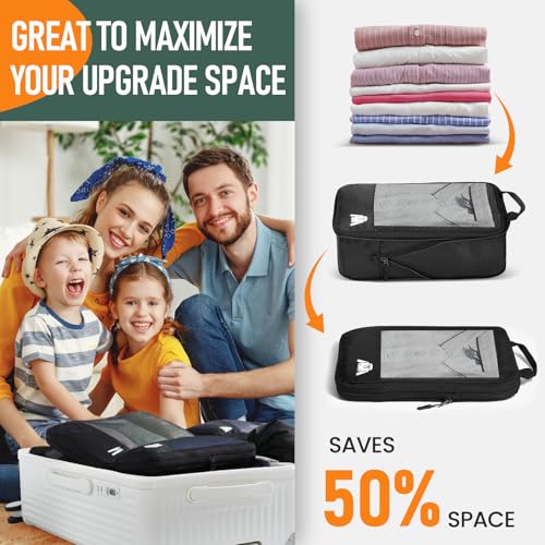 Compression Packing Cubes for Travel, Lightweight 6 Set Bags Cruise Must Haves for Luggage Carry On Suitcase and Clothes Organizer, Durable Vacation Essentials and Accessories Gifts for Women and Men - Image 3