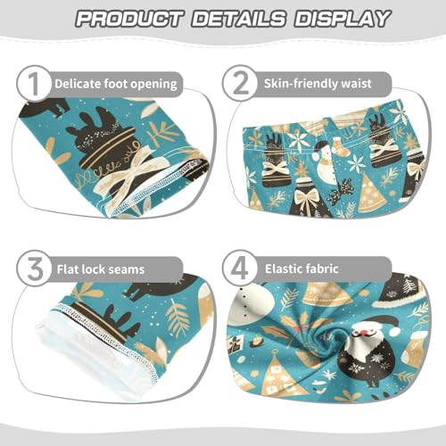 Black and White Christmas Elements Cartoon Kids Baby Girls Legging Comfortable High Waisted Dance Pants Sports3