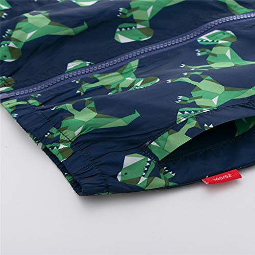Toddler Boys Girls Dinosaur Zip Jacket Kids Lightweight Hooded Windbreakers Outdoor Raincoat Outerwear Fall Winter Coat3