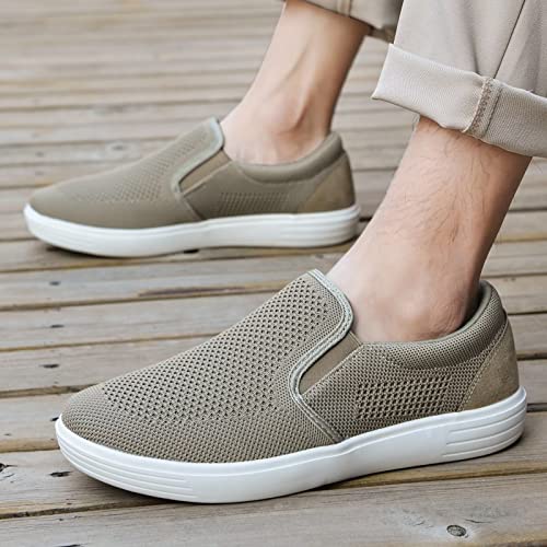Image of konhill Mens Slip On Loafers Sneakers - Casual Knit Walking Shoes for Men, Lightweight Breathable Memory Foam Boat Shoes, Comfortable Slip-On Driving Loafers for Work Travel Beach