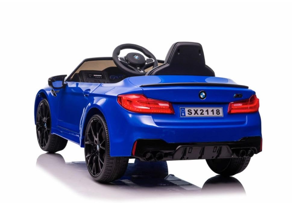FINOOS Voiture électrique Enfant B.M.W M5 24V, avec télécommande 2.4Ghz, 1-6 Ans (Bleu)