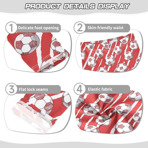 Girls Leggings Red Football Hand Drawn Kids Length Leggings Pants Toddler Athletic Soft Tights Trousers 4T3