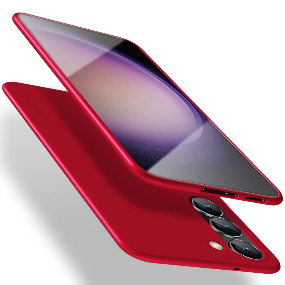 X-level for Samsung Galaxy S23 Case Slim Fit Soft TPU Super Thin [Guardian Series] S23 Phone Back Cover Light Protective Matte Finish Coating Cases-Red