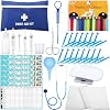 62 Pcs Puppy Kitten Whelping Kit Include 4 Puppy Feeding Tube, 6 Charts, 15 Whelping Collars 15 Cord Clamps 15 Pee Pads Bulb Aspirator Syringe Bottle Scissors Stethoscope Bag Digital Pet Scale