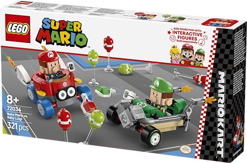Image of LEGO Super Mario: Mario Kart - Baby Mario vs. Baby Luigi Toy, 2 Nintendo Figures 72034