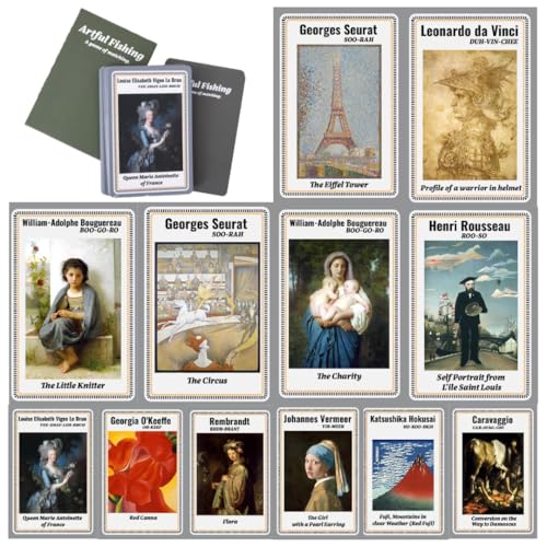 Trivioso Artful Fishing - Art History Matching Game, Educational Card Game, Gift for Artists