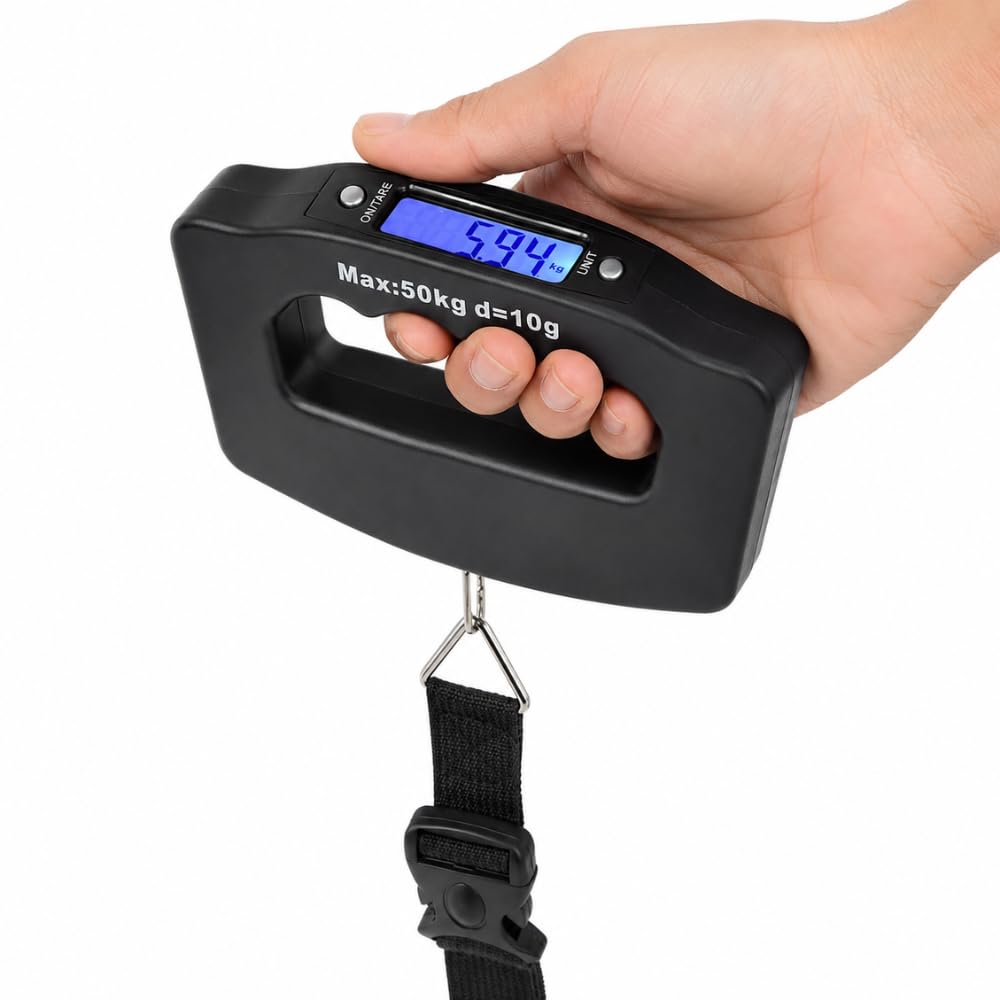 Drumstone Portable Digital Luggage Weighing Scale, 50kg/110lb Travel Suitcase Scale with Backlit LCD Display, Temperature Sensor, Tare Function -(𝐒𝐩𝐞𝐜𝐢𝐚𝐥 𝟏𝟓 𝐘𝐞𝐚𝐫𝐬 𝐖𝐚𝐫𝐫𝐚𝐧𝐭𝐲)-image-34