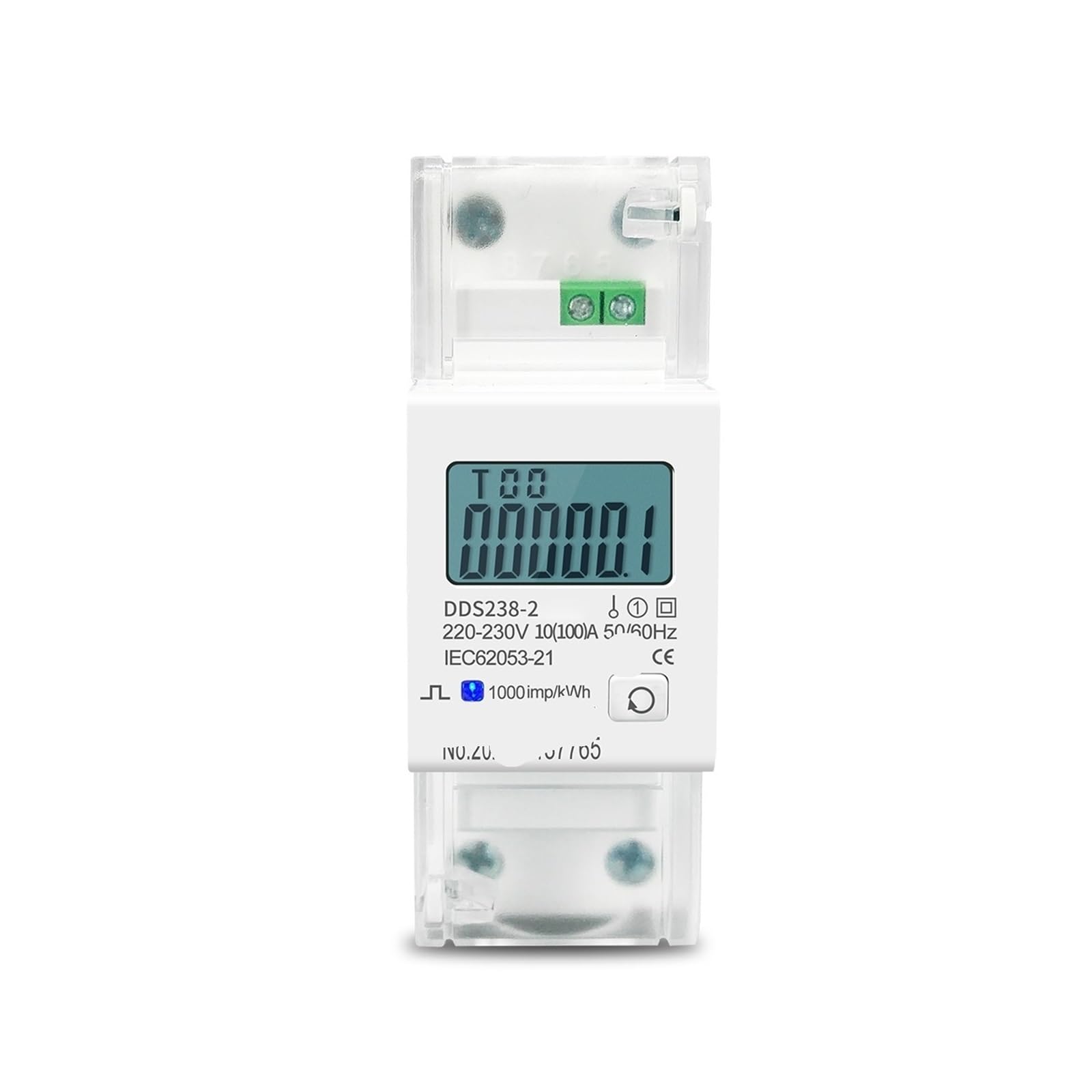 Compteur d'énergie monophasé 100A Din Rail pour mesure kwh bidirectionnel 230V