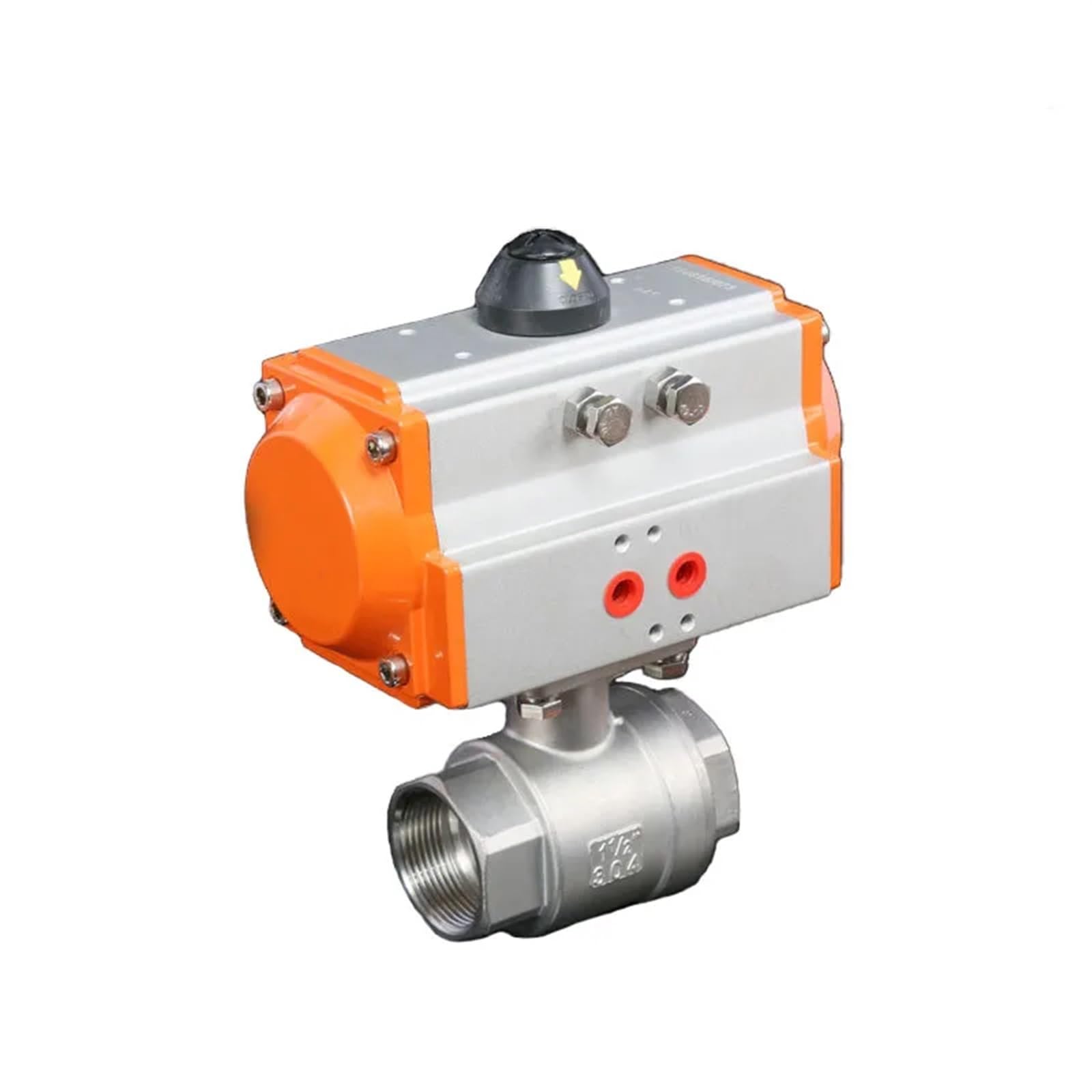 Kkhcmzpi One Color Dn10 Two Piece High Platform Pneumatic Ball Valve 304 Stainless Steel Double Acting Cylinder Pneumatic Ball Valve