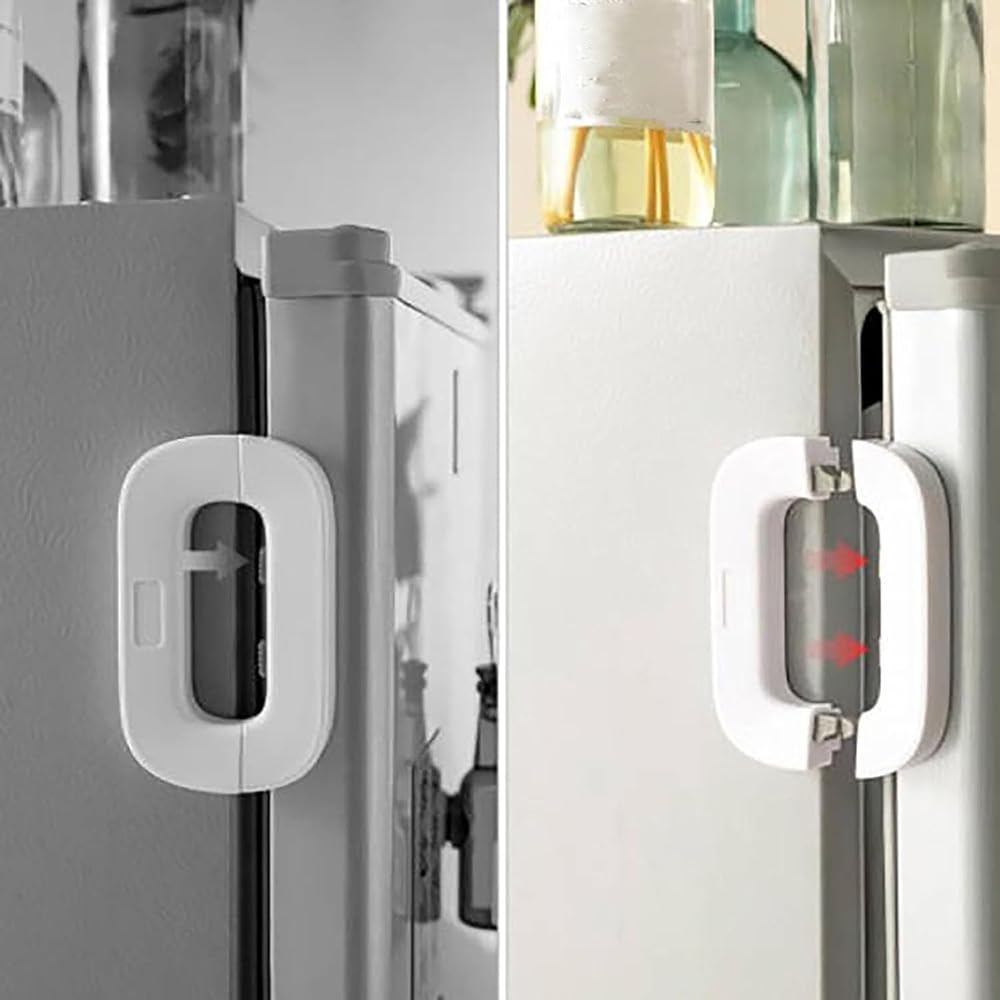 Self-Adhesive Fridge Lock Latch System, Fridge Lock, Refrigerator Lock for  Kids, Multifunctional Anti-Pinch Cabinet Door Lock, for Prevent Protect  Children Search The Refrigerators (Grey3Pcs) : Amazon.fr: Cuisine et Maison
