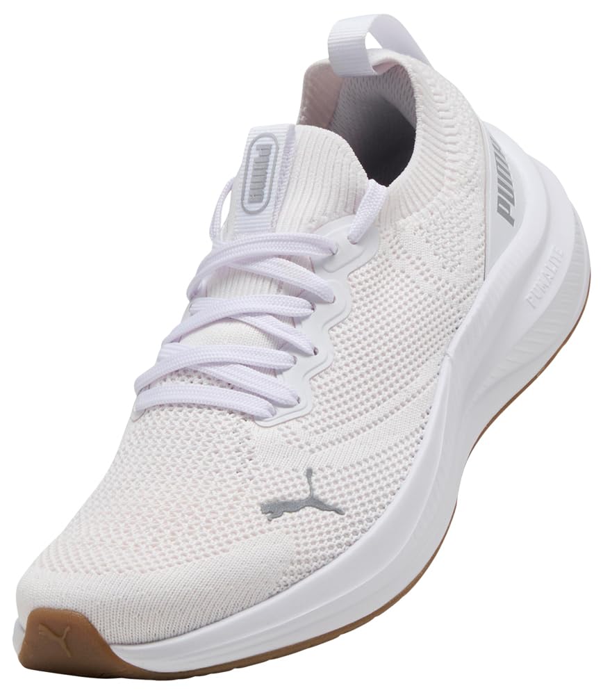 PUMA Buty do biegania szosowego unisex Skyrocket LITE 2, białe, srebrne, 4 UK, Puma White Puma Silver, 37 EU