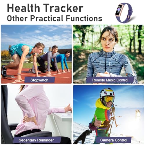 Image of Fitness Tracker with Step Counter /Calories /Stopwatch, Activity Tracker, Health Tracker with Heart Rate Monitor, Sleep Tracker,1.10''AMOLED Touch Color Screen, Pedometer Watch for Women Men